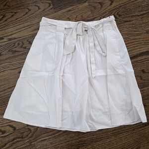 Zara Basic Cream and Pink Pin Stripe Skirt Size Small